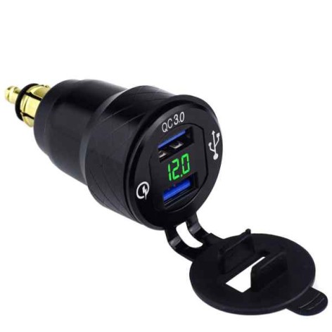 Lumeno QC3.0 Type A & C Charger with Volt Meter