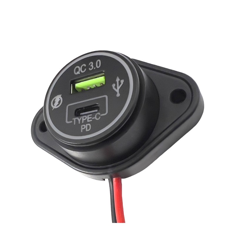 Lumeno C-Type + QC3 Charging Socket