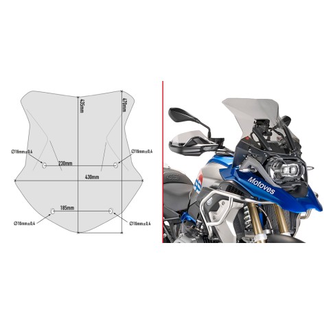 GIVI Smoked Screen R1200GS_ADV / R1250GS_ADV LC