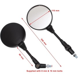 Universal Enduro Folding Mirror Round