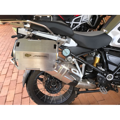 GoGravel Exhaust Heat Shield soft luggage protection for BMW R1200GS / R1250GS Adv LC & F850Gs Adv